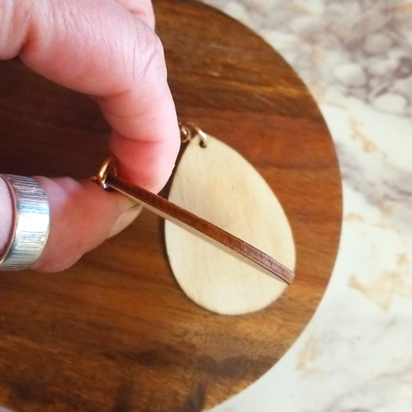 Handmade woodburned earrings made by me ❤ - Picture 3 of 5